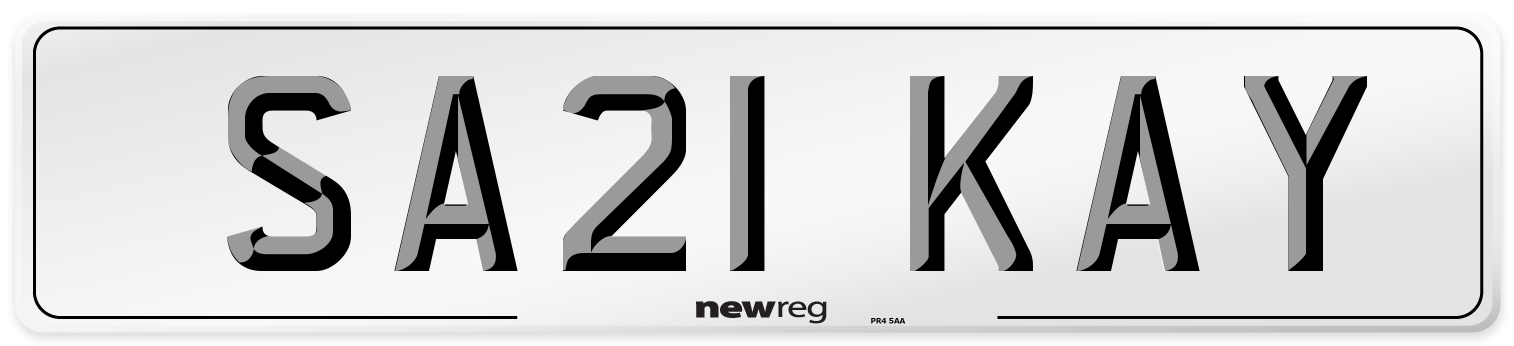 SA21 KAY Number Plate from New Reg